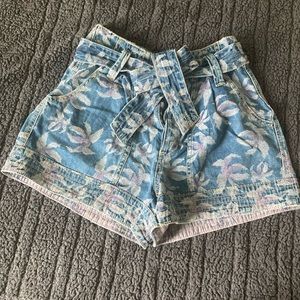 Floral jean shorts